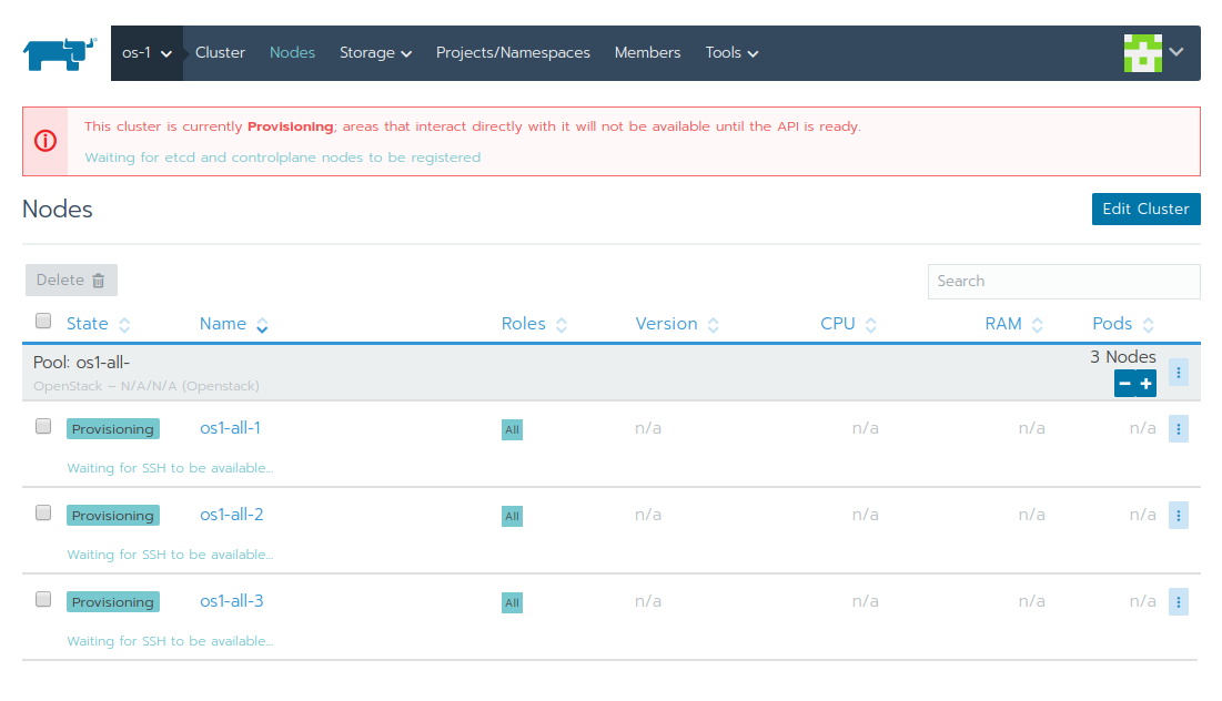 validate cluster 1